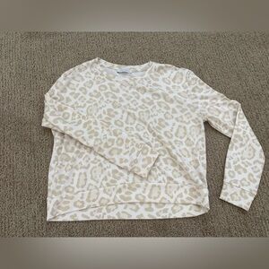 Stylish Beige Animal Print Crew Neck Sweater